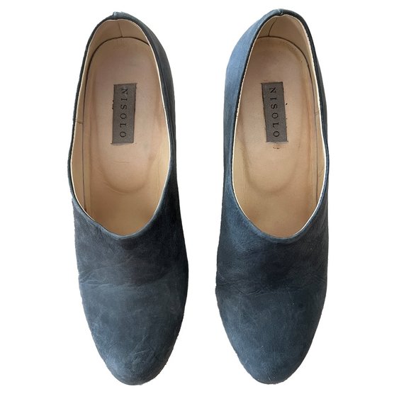 Nisolo Austin Mule Bootie Smoke Black Leather Stacked Heel Boot Size 8.5 - Picture 4 of 5